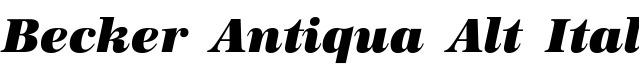 Becker Antiqua Alt Italic