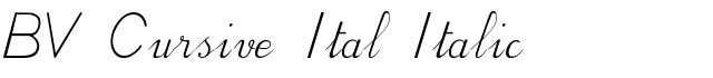 BV Cursive Ital Italic