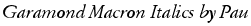 Garamond Macron Italics by Paul Kennett