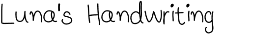 Luna's Handwriting