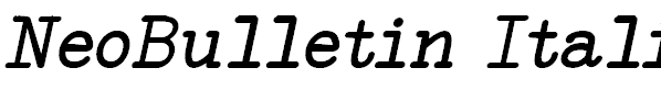 NeoBulletin Italic