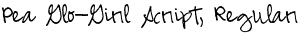 Pea Glo-Girl Script, Regular