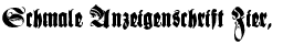Schmale Anzeigenschrift Zier, Regular