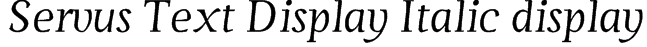 Servus Text Display Italic display