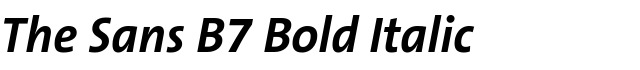 The Sans B7 Bold Italic