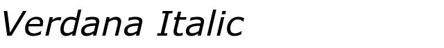 Verdana Italic
