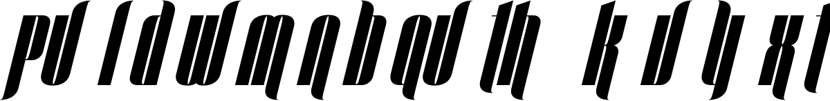 Taboo Bold Italic Alts