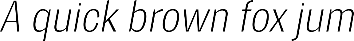 Trivia Gothic S1 SemiCondensed Thin Italic