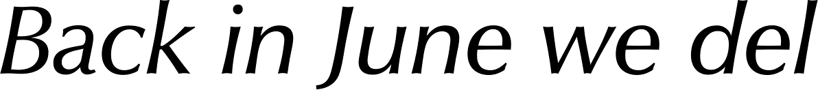 Zapf Humanist 601 Demi Italic